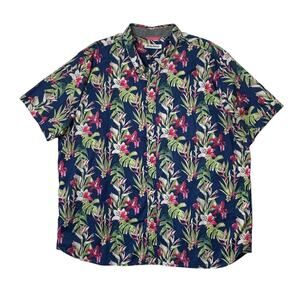 Tommy Bahama Shirt Mens XXL Blue San Matera Gardens Stretch Cotton Floral Camp